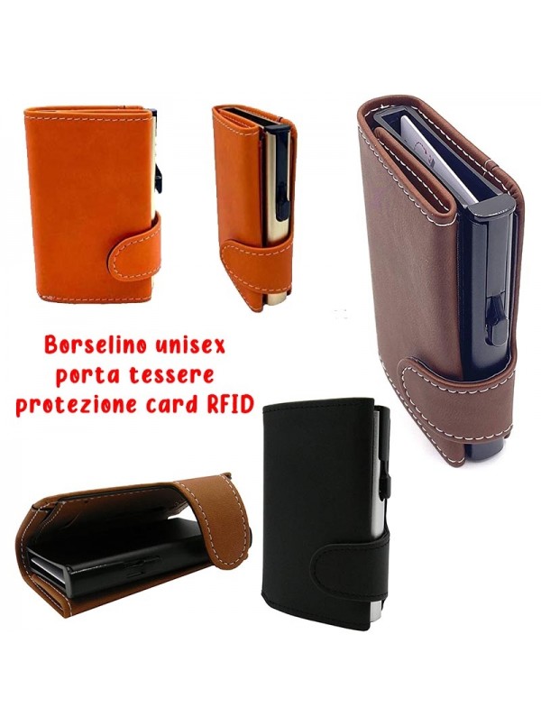 Portafoglio-Borsellino-uomo-donna-porta-card-Tessere-Protezione-RFID-colori-ass-
